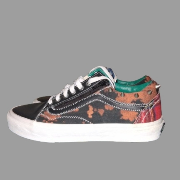 Vans Mixed-Media Low-Top Sneakers — Black, Brown, Blue, Green, Red - Picture 3 of 6
